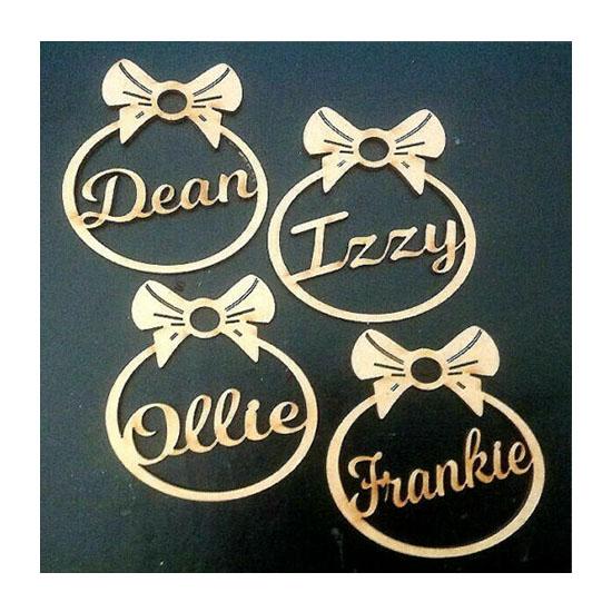 Bow Shape Christmas Bauble - Personalised With Name - LaserworksUK