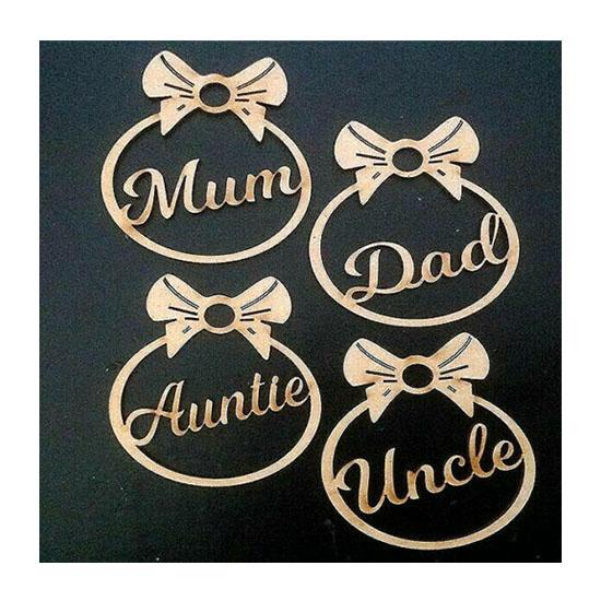 Bow Shape Christmas Bauble - Personalised With Name - LaserworksUK