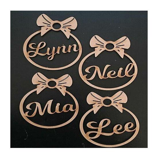 Bow Shape Christmas Bauble - Personalised With Name - LaserworksUK