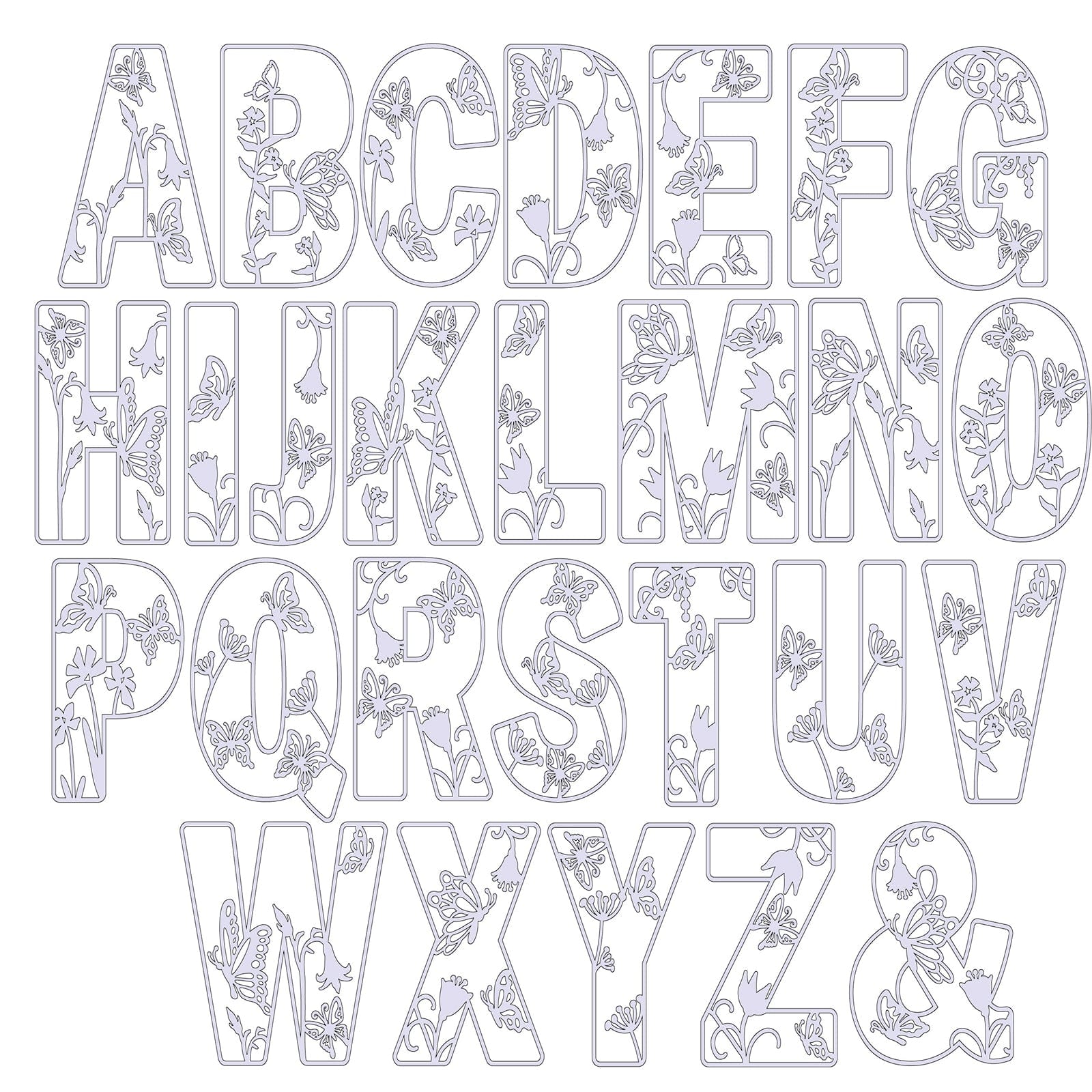 Butterfly Alphabet Letters - Full Alphabet Set Available - LaserworksUK