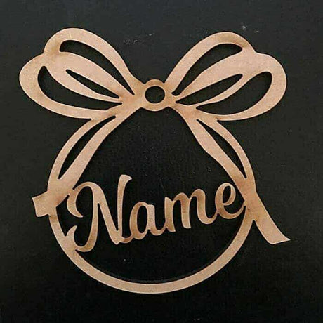 Christmas Tree Baubles Personalised Decorations Wooden Presen gift tags Xmas - LaserworksUK