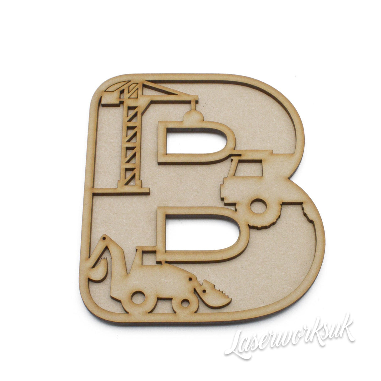 Construction Theme Alphabet Letters - Full Set Available - LaserworksUK