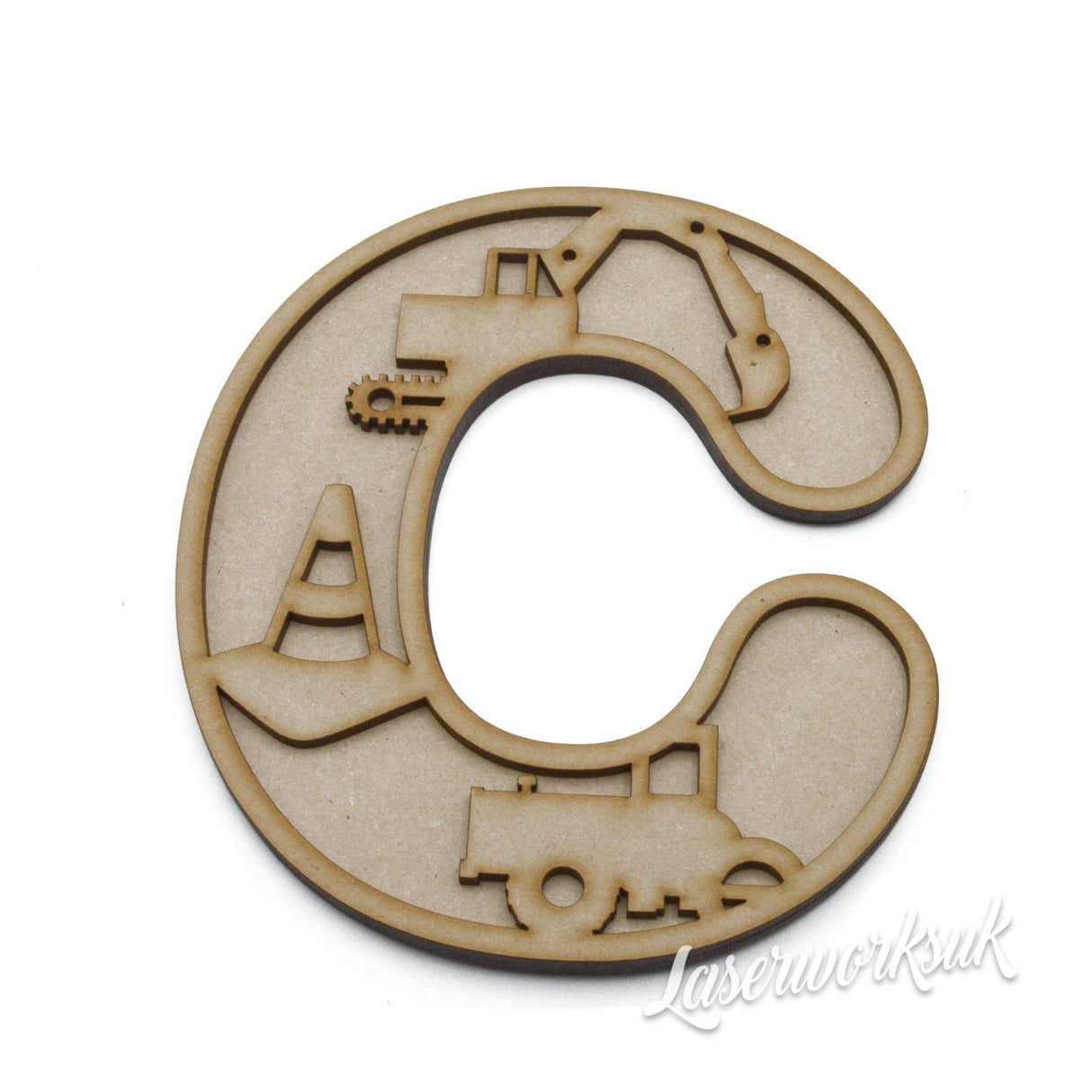 Construction Theme Alphabet Letters - Full Set Available - LaserworksUK