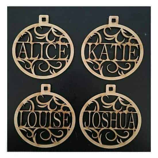 Custom Christmas Baubles Personalized - With Hanging Hole - LaserworksUK
