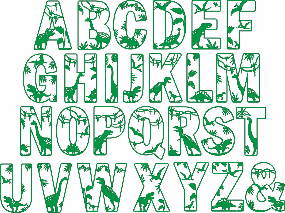 Dinosaur Themed Alphabet Letters - Full Alphabet Set Available - LaserworksUK