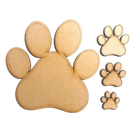 Dog Paw Craft Shapes | Animal Paw Embellishments - LaserworksUK