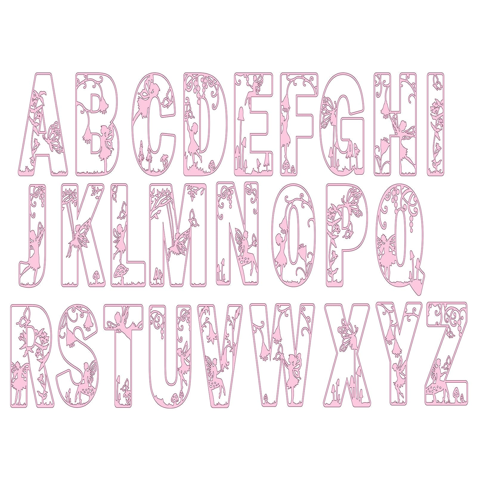 Fairy Alphabet Theme Layered Letters - Full Alphabet Set Available - LaserworksUK