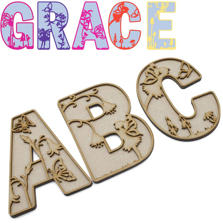 Fairy Alphabet Theme Layered Letters - Full Alphabet Set Available - LaserworksUK
