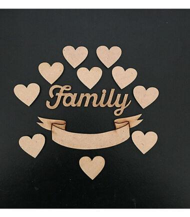 Family Tree Heart Shape | 3 x Trees Long Roots - LaserworksUK