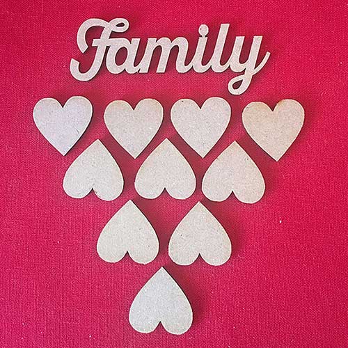 Family Tree Shape | 3 x Autumn Trees - LaserworksUK