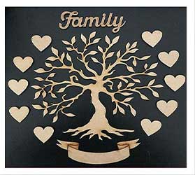 Family Tree With Roots | 3 x MDF Trees (TR72) - LaserworksUK