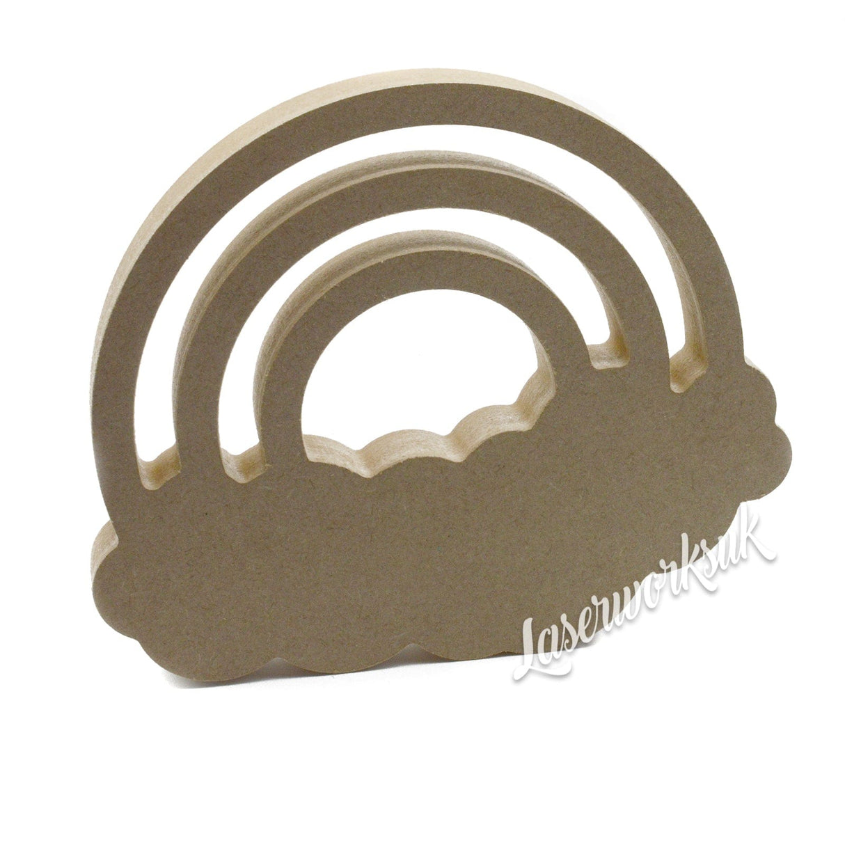 Fillable Cloud & Rainbow - 18mm Thick Wooden Shape - LaserworksUK