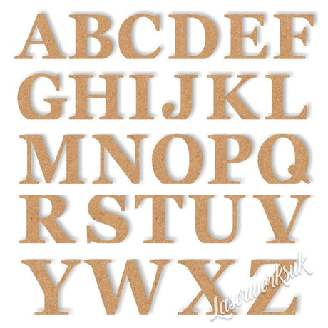 Free Standing Georgia Font 18mm Wooden Letters & Numbers 8cm - 40cm - LaserworksUK