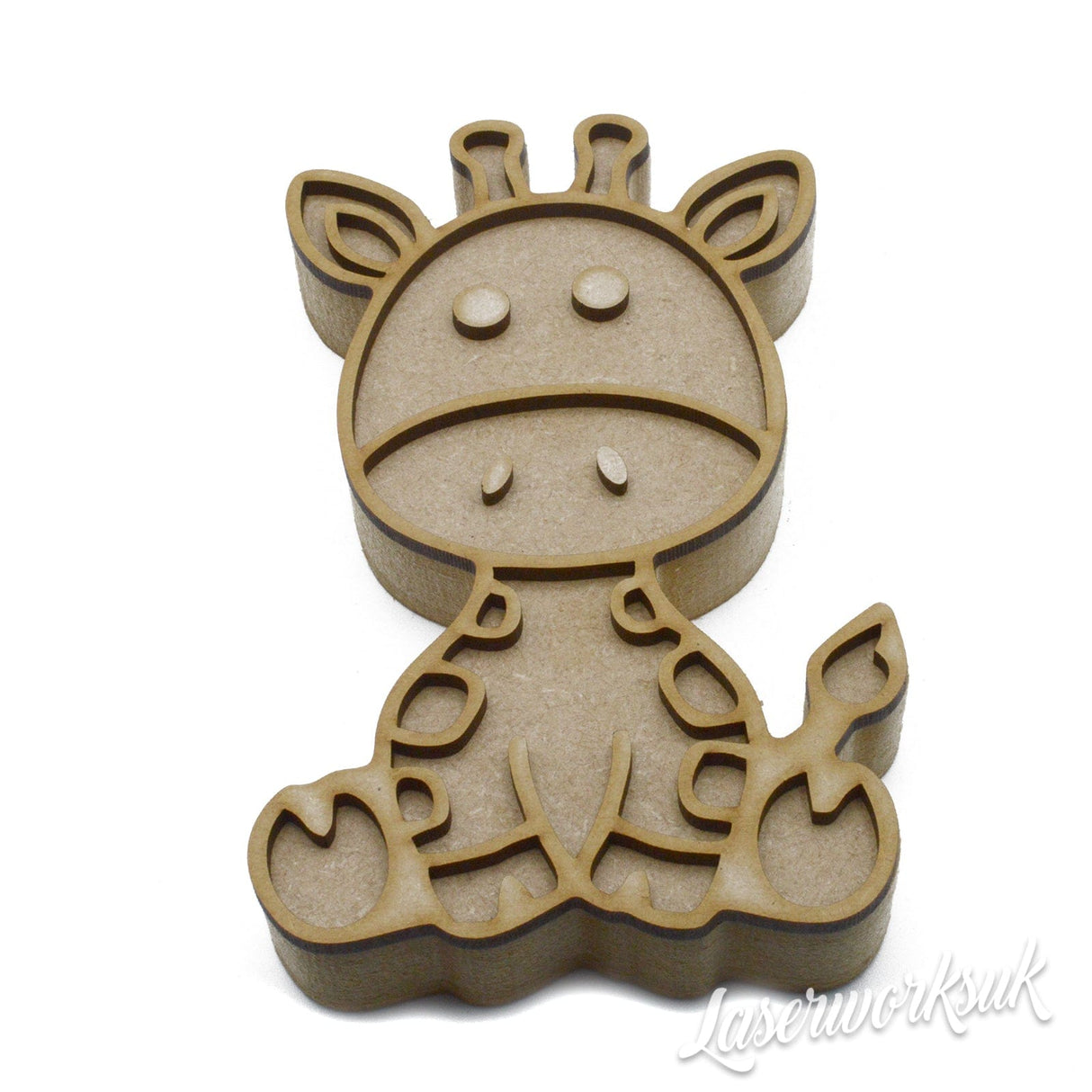 Freestanding 3D Giraffe Craft Shape - Animal Nursery Decor - Laserworksuk