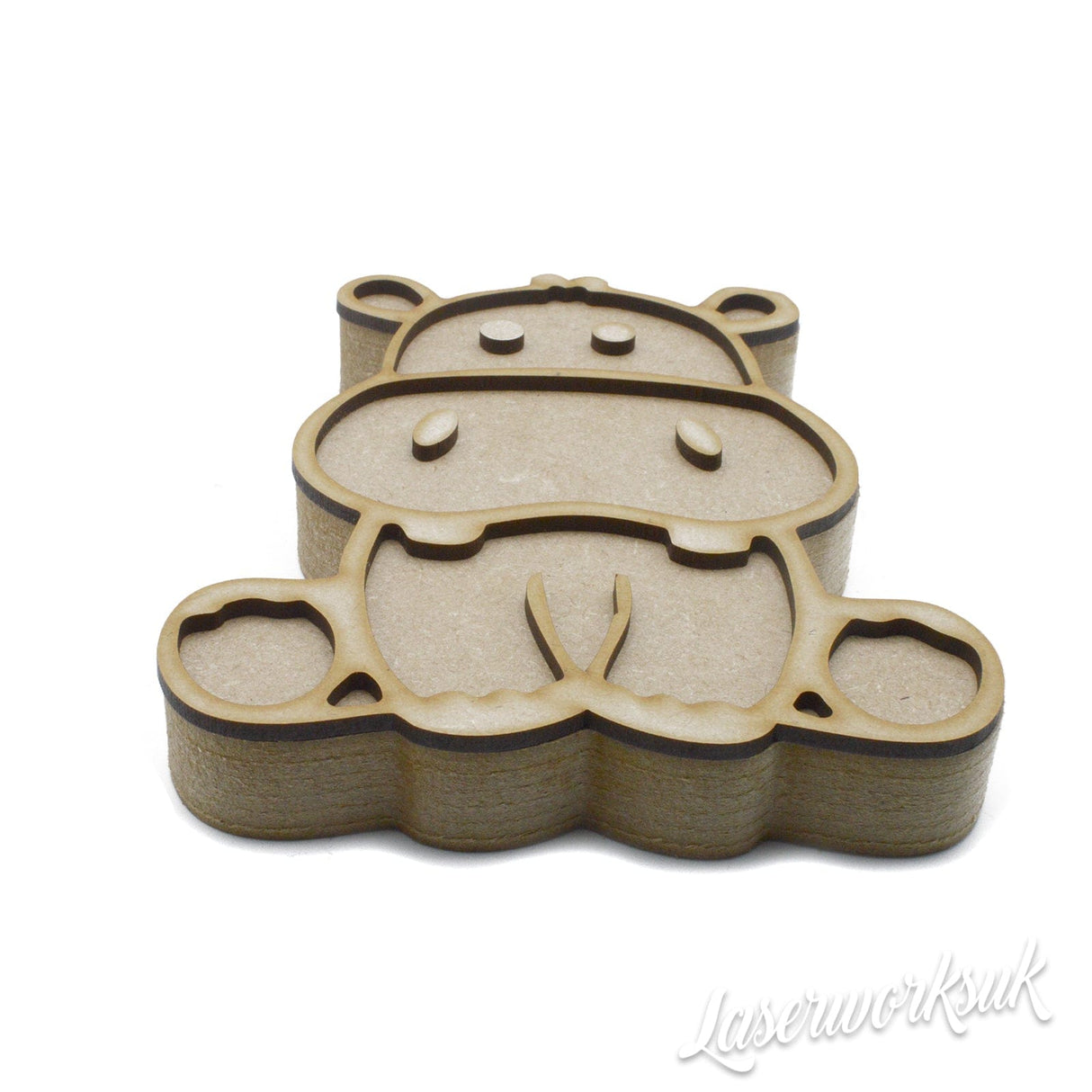 Freestanding 3D Hippo Craft Shape - Hippo Nursery Decor - Laserworksuk