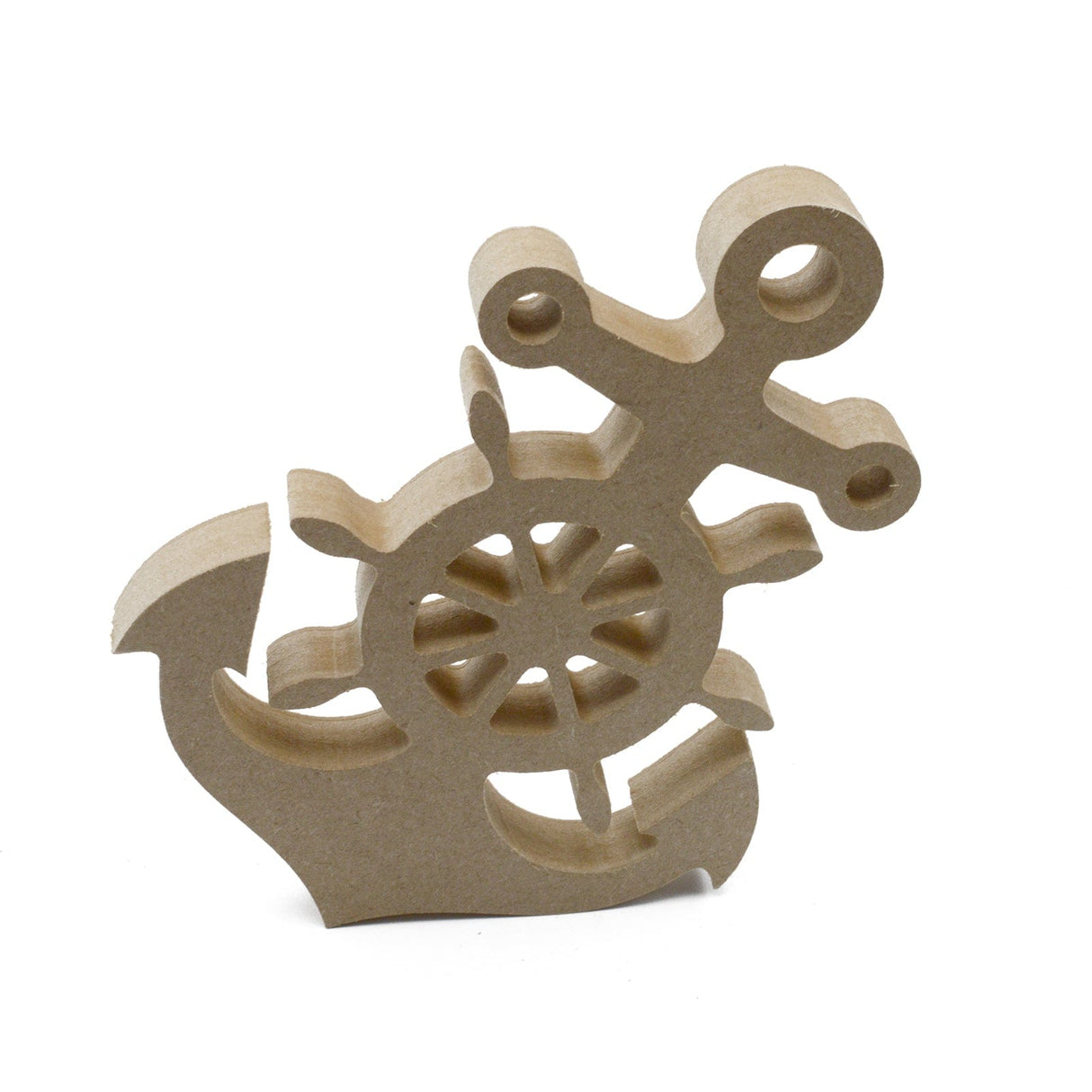 Freestanding Anchor Wheel 18mm MDF Wooden Craft Shapes - Laserworksuk