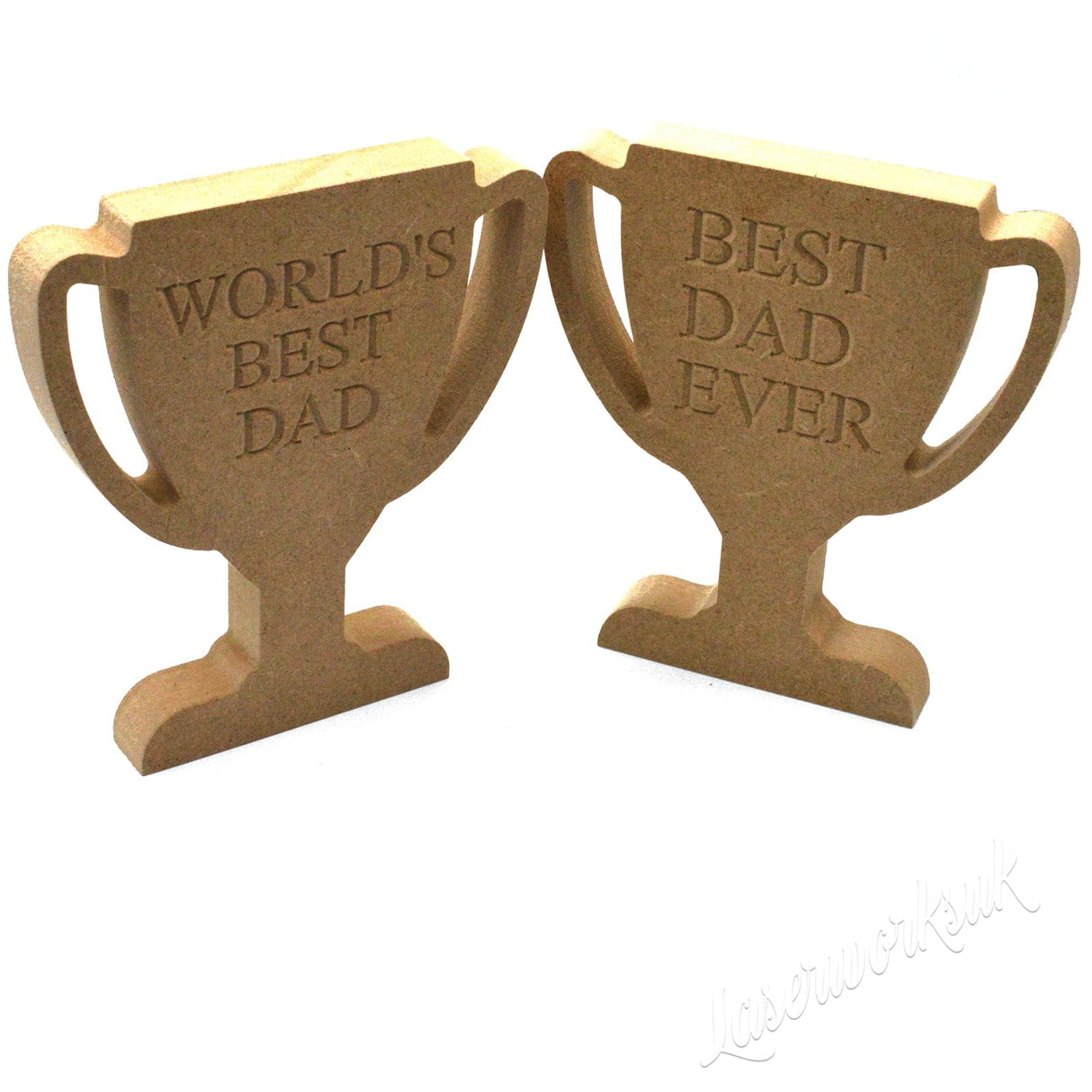 Freestanding Best Dad Trophy 18mm MDF - Fathers Day Gift - Laserworksuk