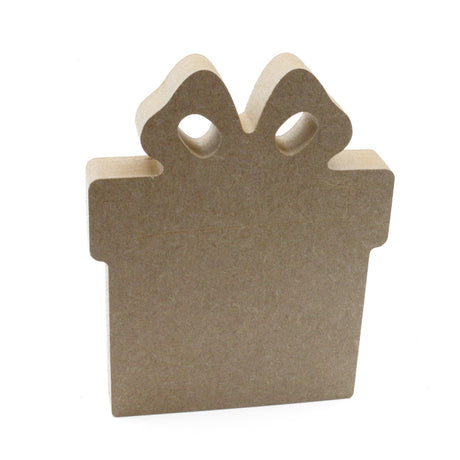 Freestanding Christmas Present Shape Wooden Gift - Laserworksuk