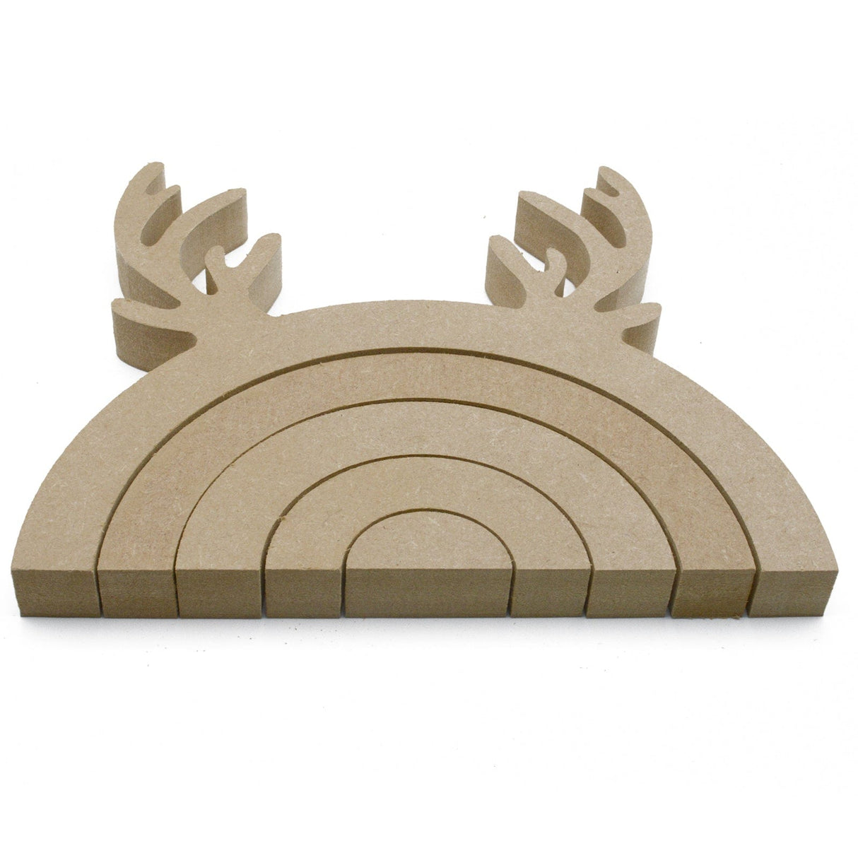 Freestanding Christmas Reindeer Stacking Rainbow Shape - Laserworksuk