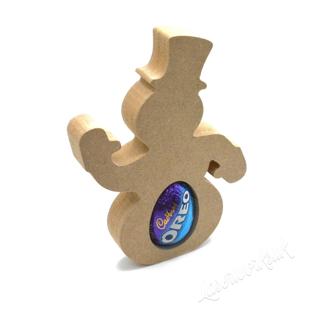 Freestanding Christmas Snowman Chocolate Egg Holder - Laserworksuk