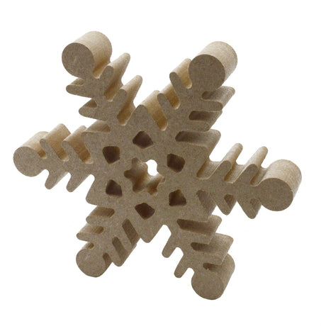 Freestanding Chunky Snowflake - Wooden Craft Shapes - LaserworksUK