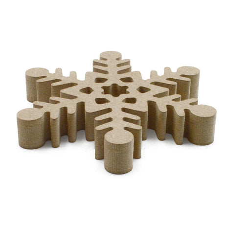 Freestanding Chunky Snowflake - Wooden Craft Shapes - LaserworksUK