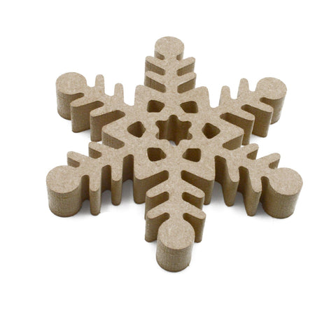 Freestanding Chunky Snowflake - Wooden Craft Shapes - LaserworksUK