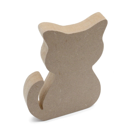 Freestanding Cute Cat 18mm MDF Wooden Craft Shapes - Laserworksuk