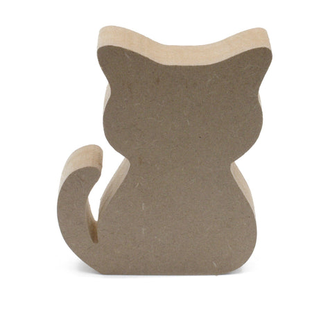 Freestanding Cute Cat 18mm MDF Wooden Craft Shapes - Laserworksuk