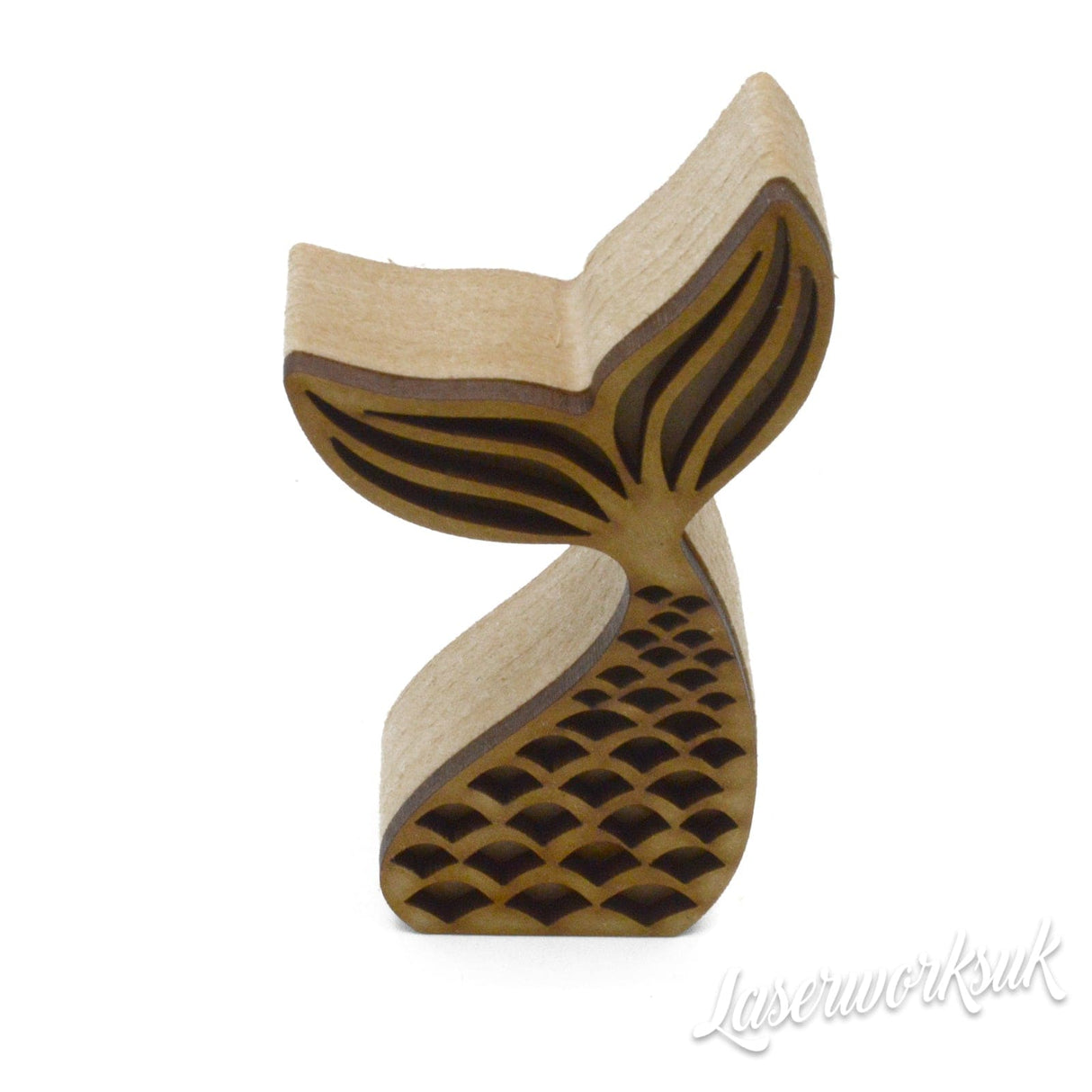 Freestanding Mermaid Tail Layered Shape - 18mm Wooden MDF Fishtail - Laserworksuk