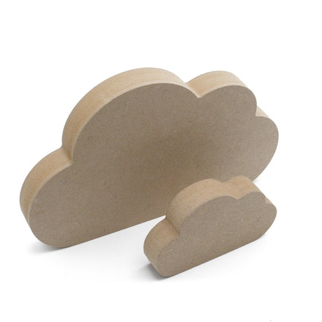 Freestanding Nursery Clouds 18mm MDF Wooden Craft Shapes - Laserworksuk