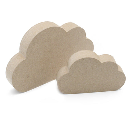 Freestanding Nursery Clouds 18mm MDF Wooden Craft Shapes - Laserworksuk