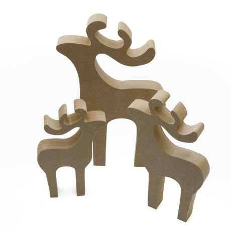 Freestanding Reindeer Christmas Craft Shapes - Laserworksuk