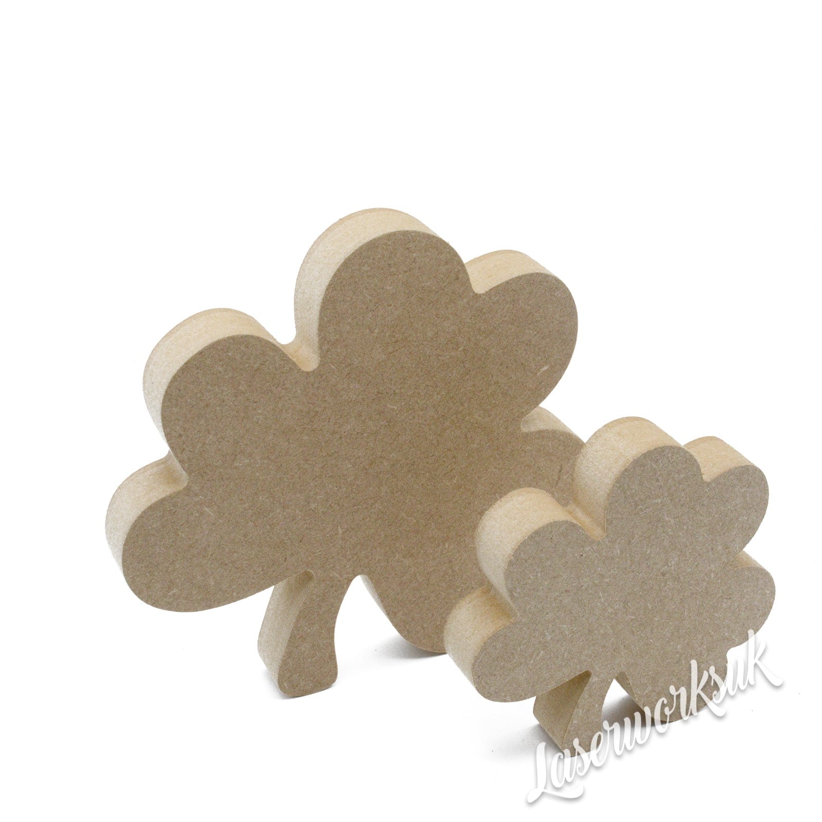Freestanding Shamrock Irish Clover - MDF Wooden Flowers - Laserworksuk