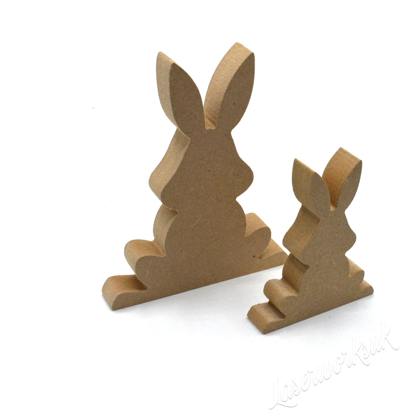 Freestanding Sitting Rabbit Wooden Craft Shapes - Laserworksuk