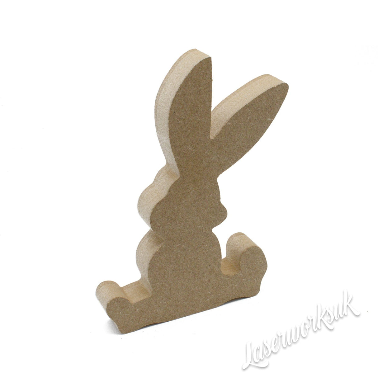 Freestanding Sitting Rabbit Wooden Craft Shapes - Laserworksuk