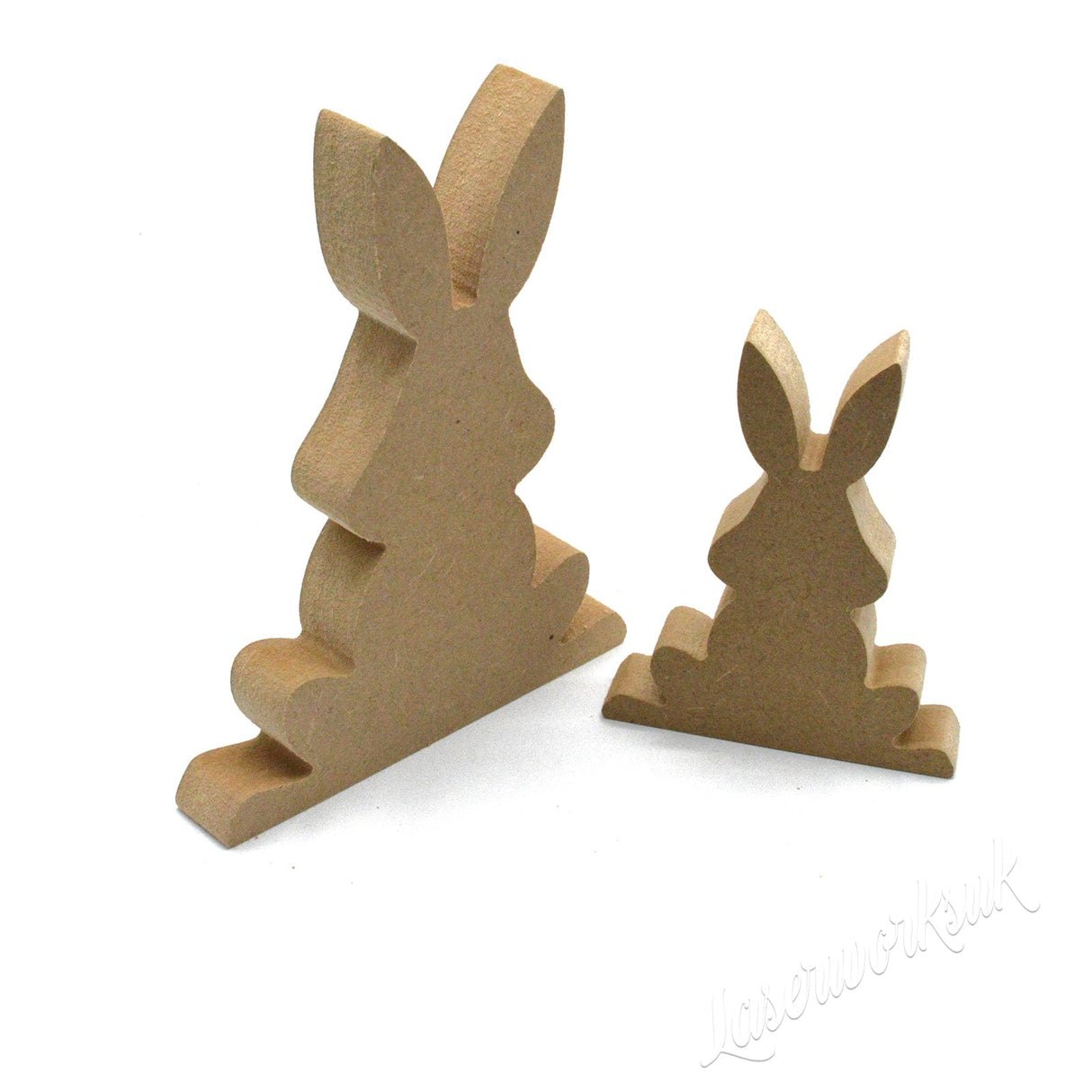Freestanding Sitting Rabbit Wooden Craft Shapes - Laserworksuk