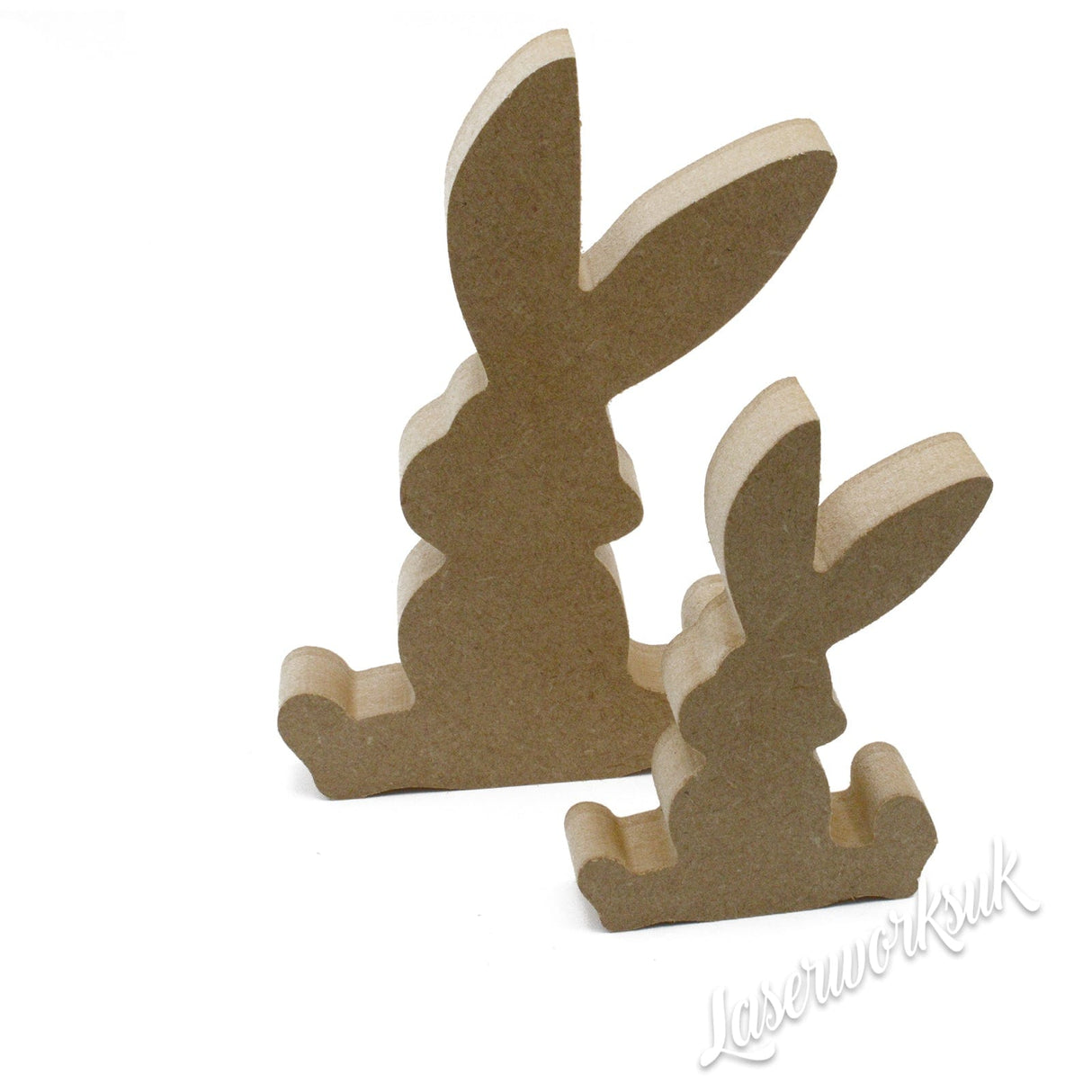 Freestanding Sitting Rabbit Wooden Craft Shapes - Laserworksuk