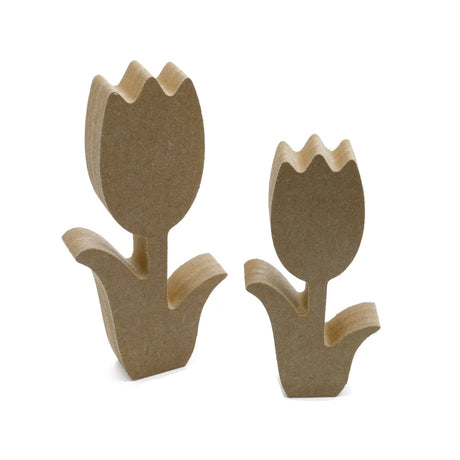 Freestanding Spring Tulip Shape - MDF Wooden Flowers - Laserworksuk
