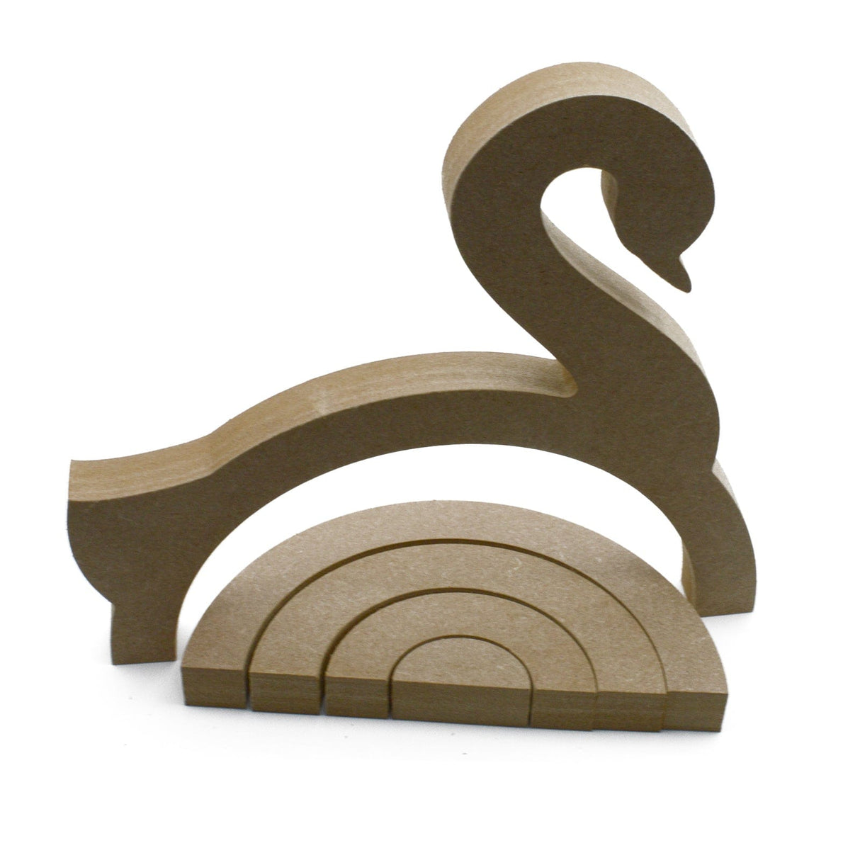 Freestanding Stacking Rainbow Swan -18mm MDF Nursery Décor - Laserworksuk