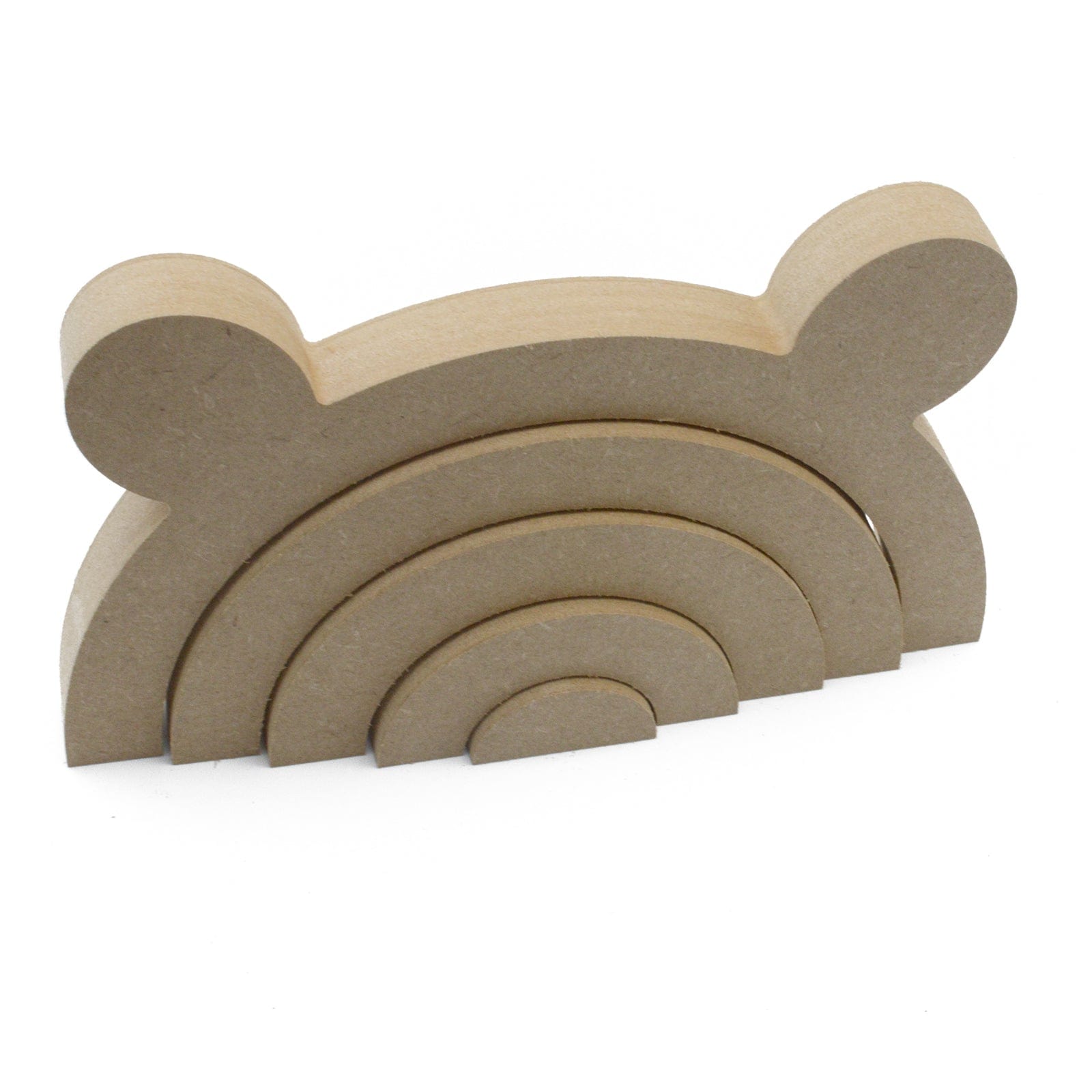 Freestanding Stacking Rainbow With Bear Ears -18mm MDF Nursery Décor - Laserworksuk