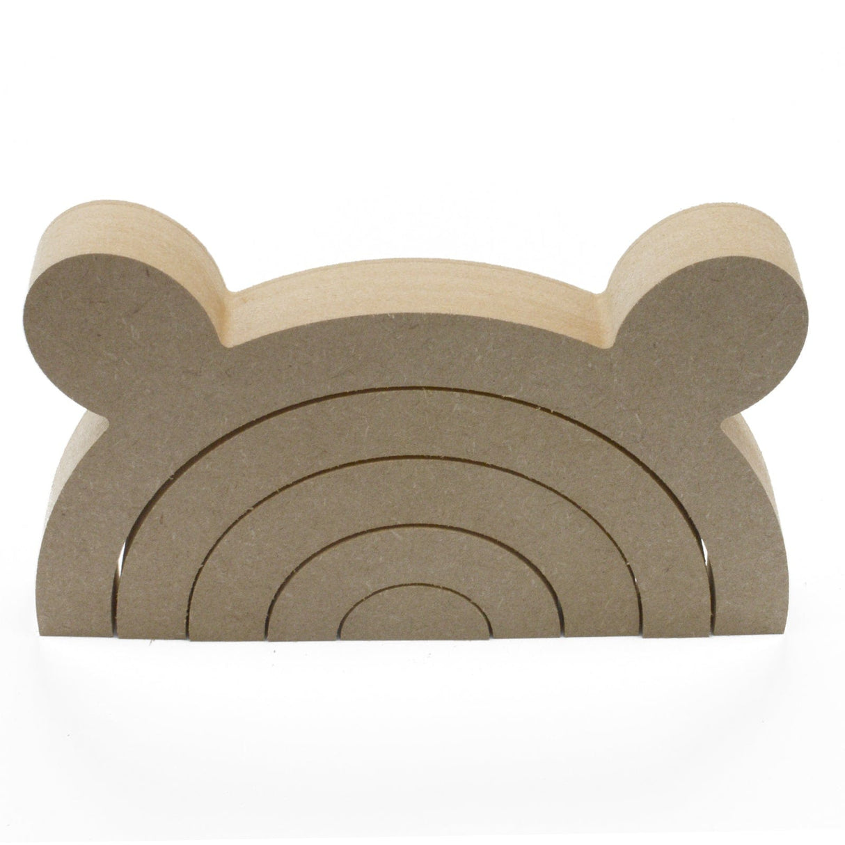 Freestanding Stacking Rainbow With Bear Ears -18mm MDF Nursery Décor - Laserworksuk