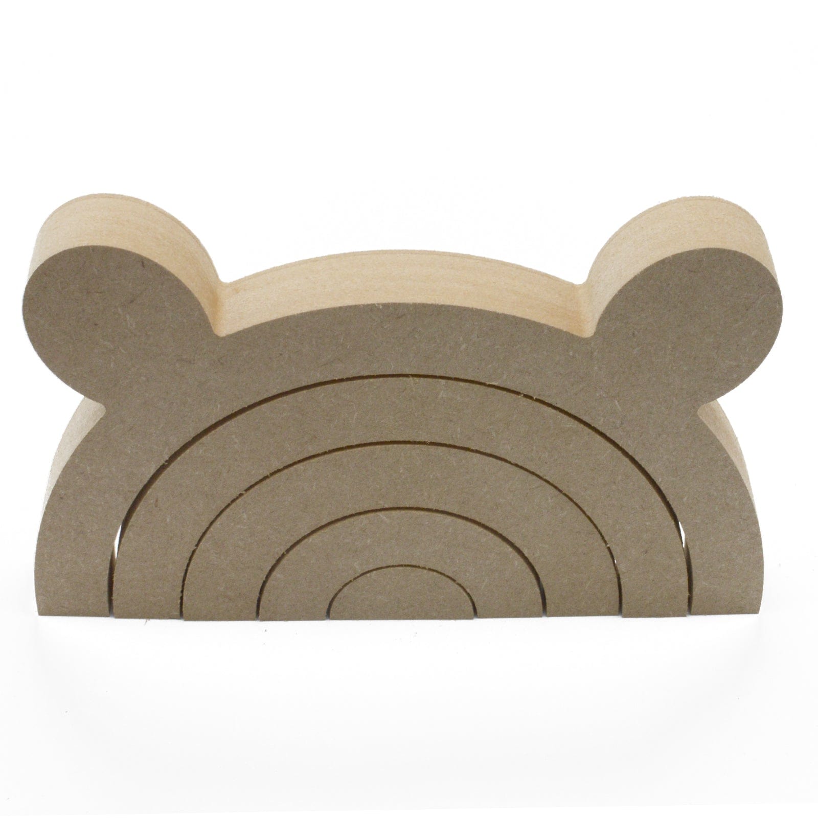 Freestanding Stacking Rainbow With Bear Ears -18mm MDF Nursery Décor - Laserworksuk