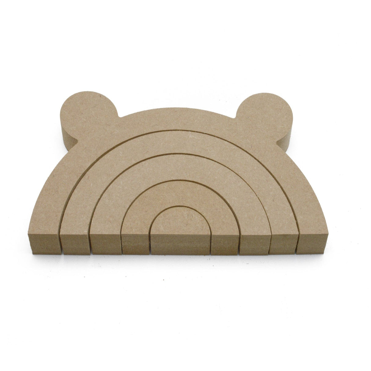 Freestanding Stacking Rainbow With Bear Ears -18mm MDF Nursery Décor - Laserworksuk