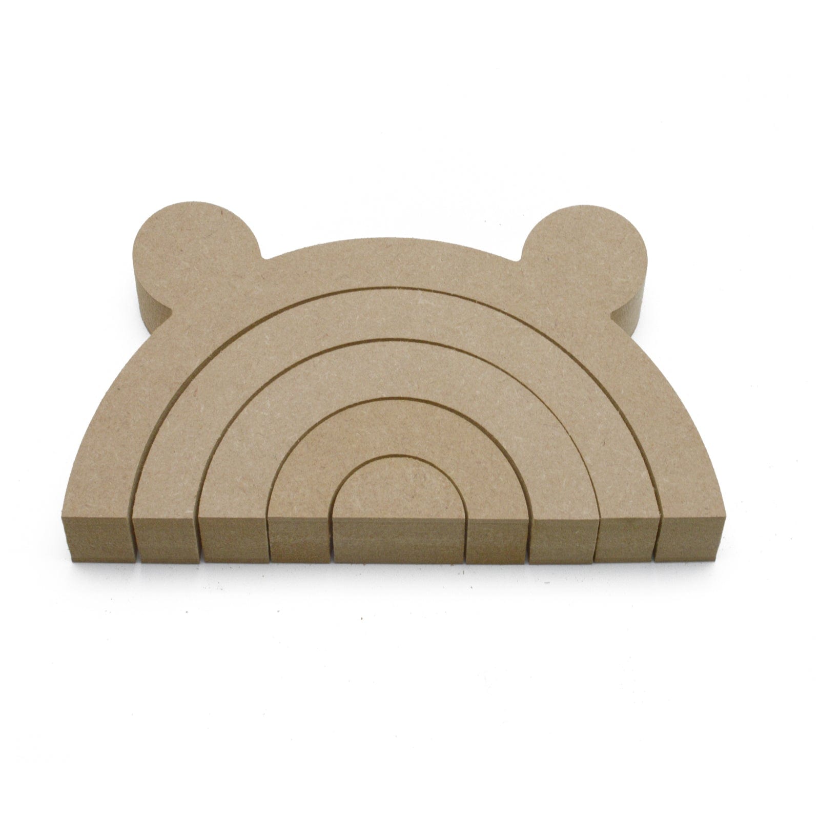Freestanding Stacking Rainbow With Bear Ears -18mm MDF Nursery Décor - Laserworksuk