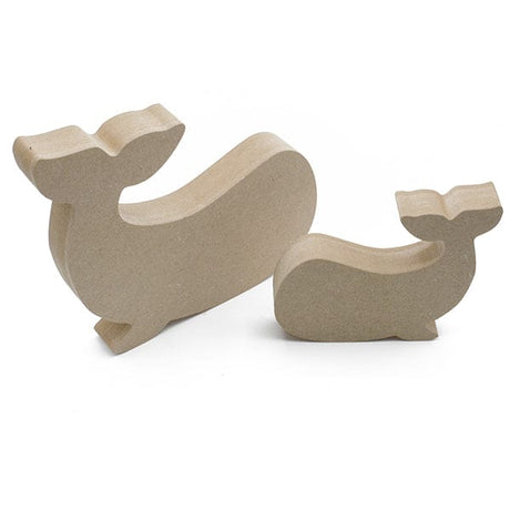 Freestanding Whale Shapes - 18mm MDF Wooden Craft Shape - Laserworksuk