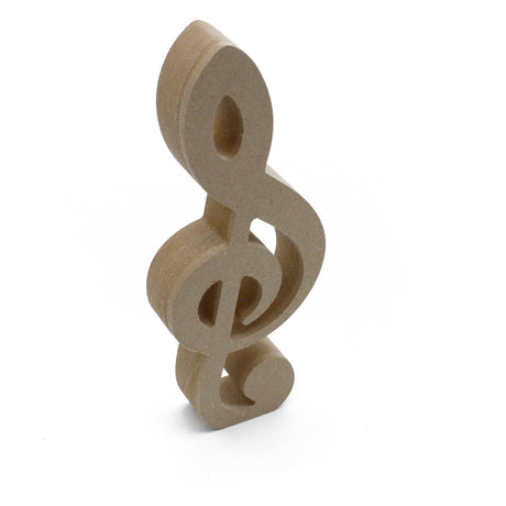 Freestanding Wooden Treble Clef - 18mm MDF Musical Notes - Laserworksuk