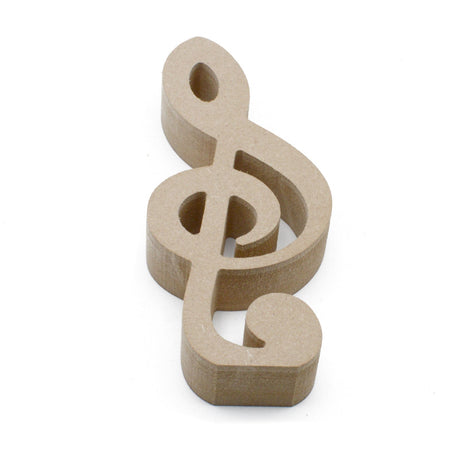 Freestanding Wooden Treble Clef - 18mm MDF Musical Notes - Laserworksuk