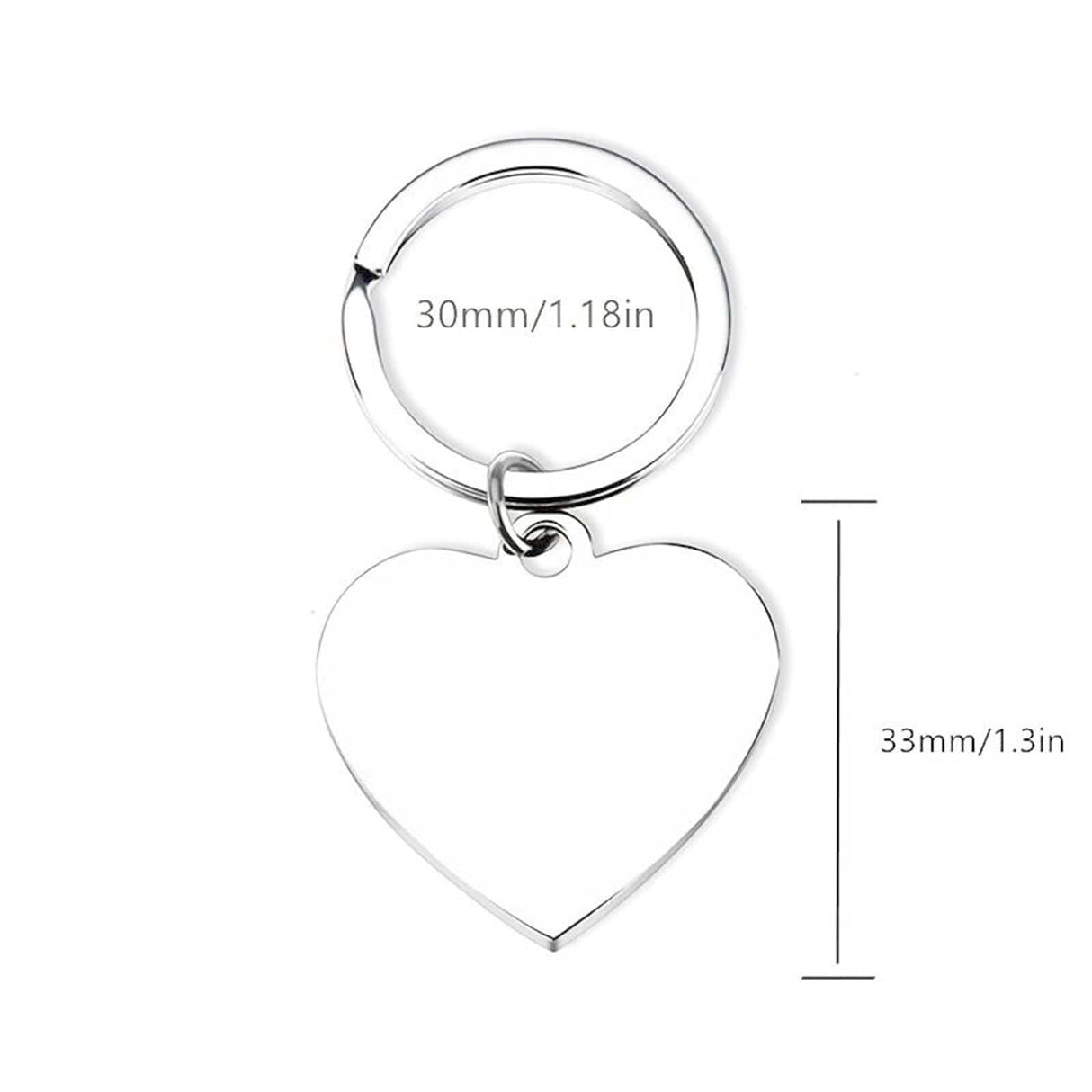 Friendship Heart Keyring - Stainless Steel Keychain - LaserworksUK