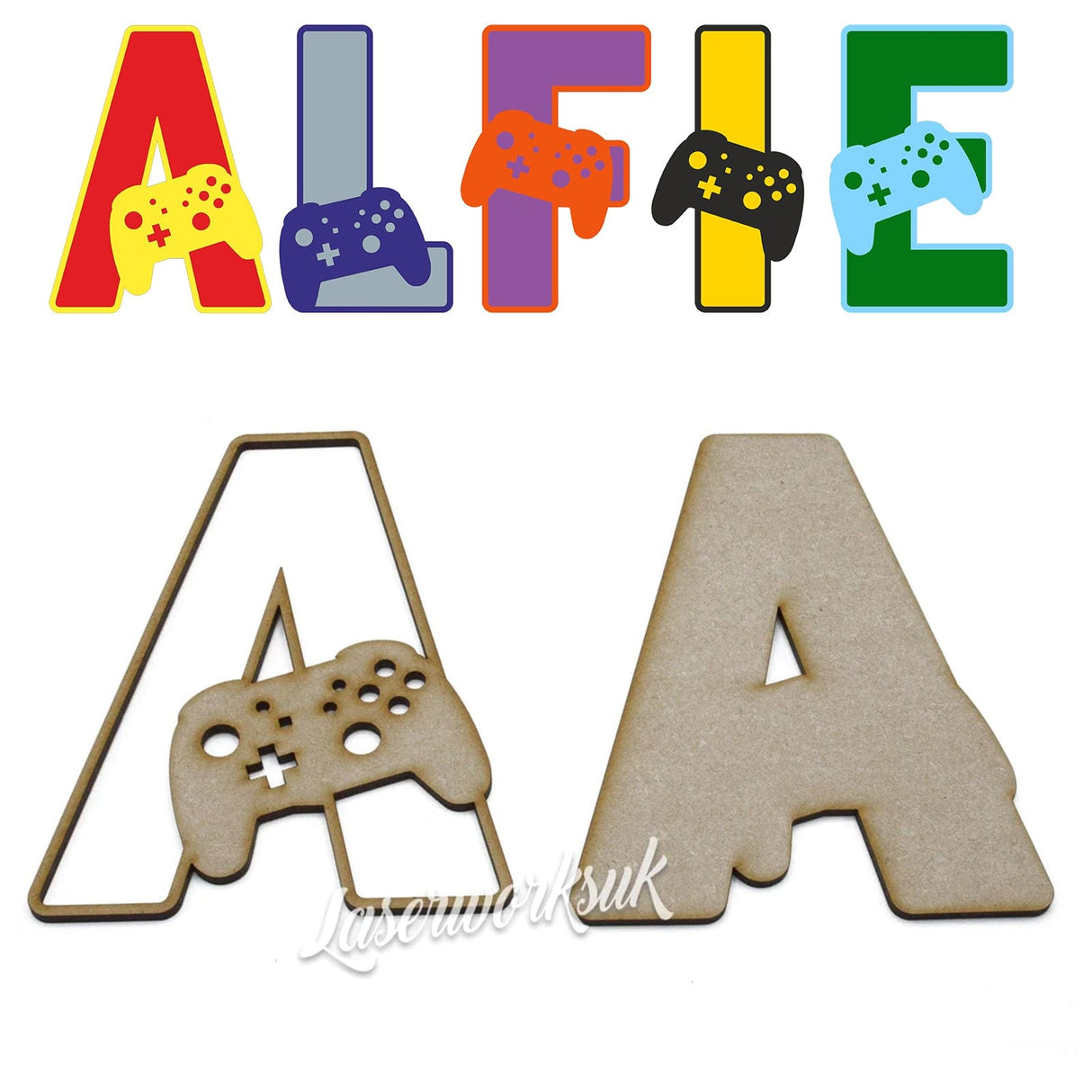Gaming Theme Alphabet Letters - Full Set Available - LaserworksUK